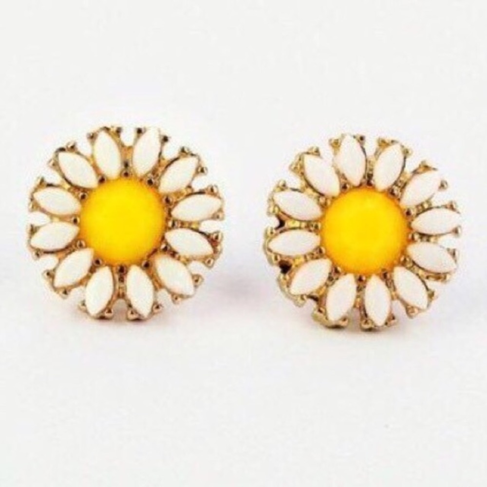🆕 Yellow Daisy Flower Stud Earrings